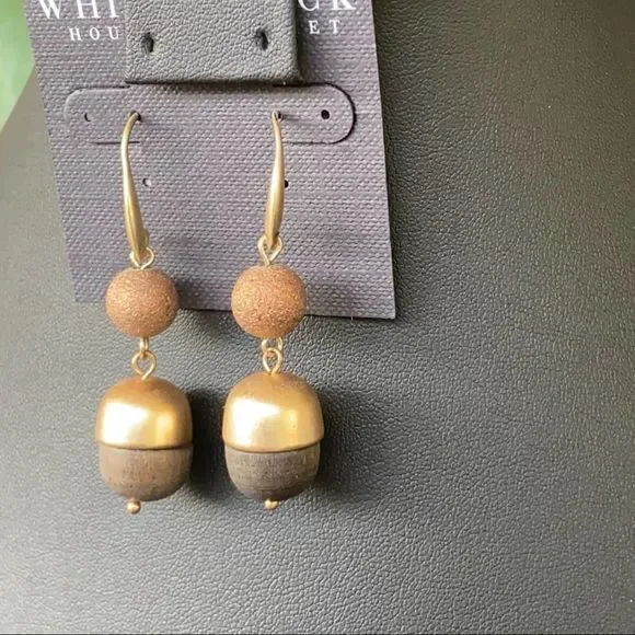 Gold  Brown White House / Black Market Earrings   $16 ea. or Bundle 3 for $25 - Picture 4 of 6